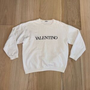 Valentino Swimwear Vintage Off White Sweatshirt Size Large
